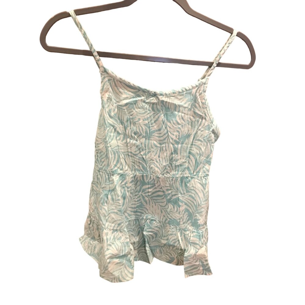 Girl's size 14-16 XL Babydoll Cami Tank Top SO Teal Palm NEW